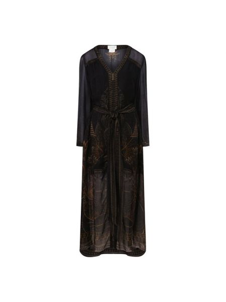 Шелковое платье Camilla, коричневое