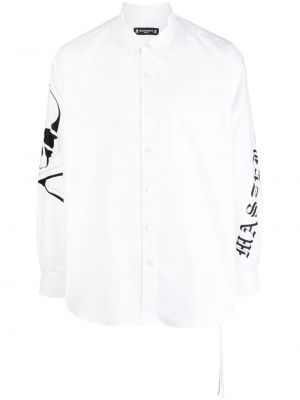 Памучна риза с принт Mastermind Japan бяло