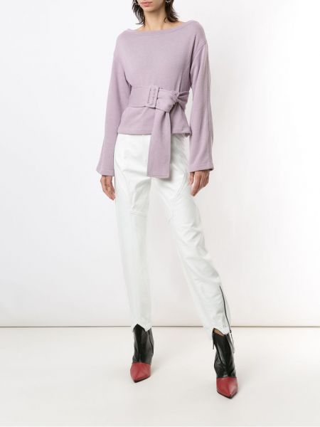 Cinturón de tela jersey Andrea Bogosian violeta