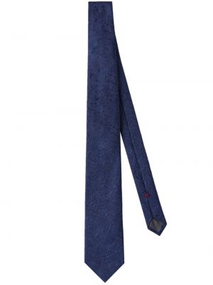 Žakárová hedvábná kravata Brunello Cucinelli modrá
