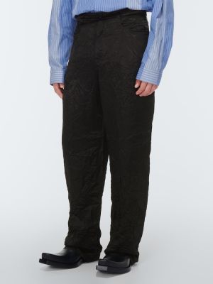 Voľné saténové nohavice Balenciaga čierna