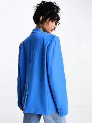 Синий координированный пиджак оверсайз NA-KD x Maddy Nigmatullin