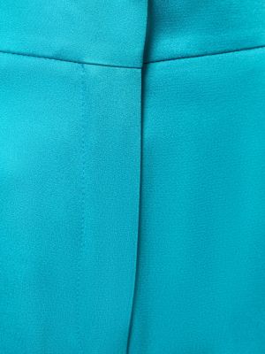 Viskózové nohavice s vysokým pásom Nina Ricci modrá