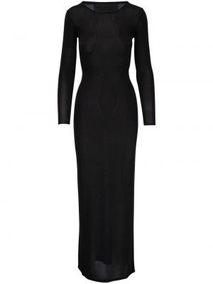 Плетена копринена макси рокля Nili Lotan черно