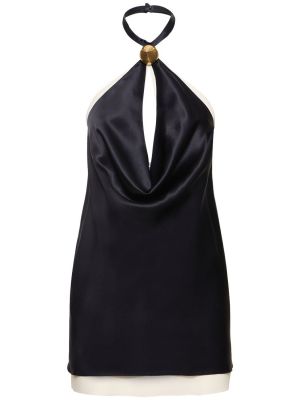 Satynowa sukienka mini z otwartymi plecami Ferragamo