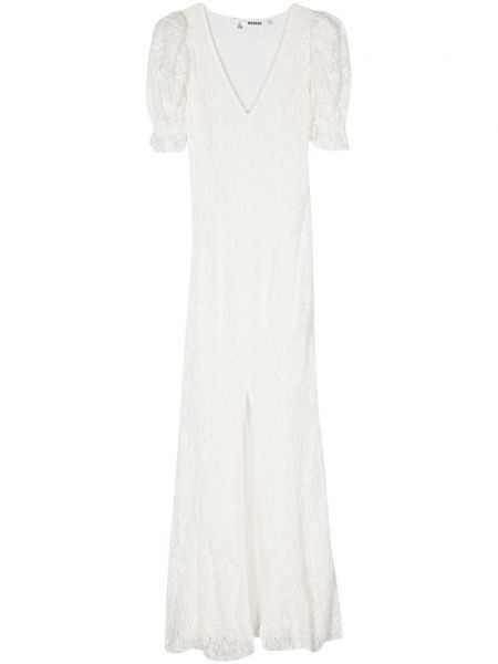 Μάξι φόρεμα με δαντέλα Rotate λευκό