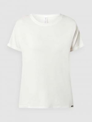 Biała koszulka z wiskozy Skiny