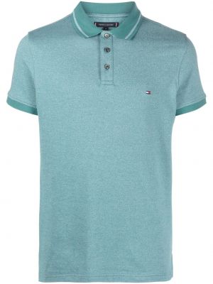 Tricou polo cu broderie din bumbac Tommy Hilfiger verde