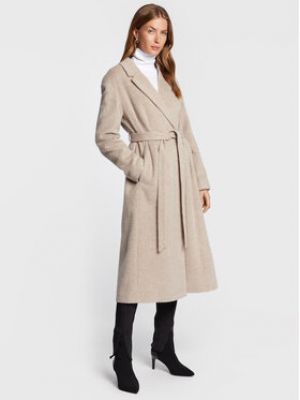 Серое шерстяное пальто Calvin Klein