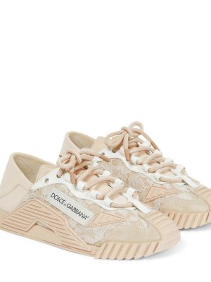 Мереживні кросівки на шнурівці Dolce & Gabbana