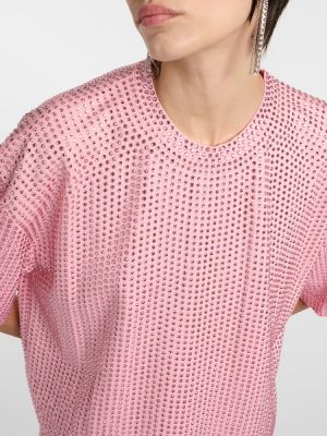 Mini vestido de tela jersey de cristal Area rosa