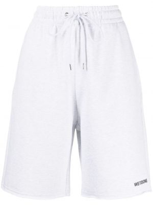 Shorts de sport en coton à imprimé We11done gris