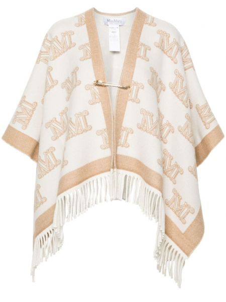 Poncho i uld med print Max Mara