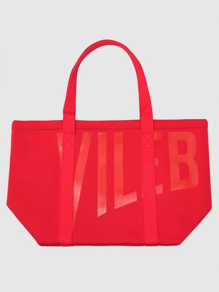 Червона пляжна сумка з принтом Vilebrequin