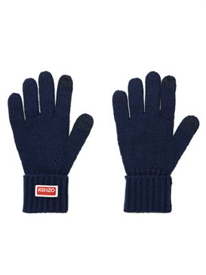 Шерстяные перчатки Kenzo синие