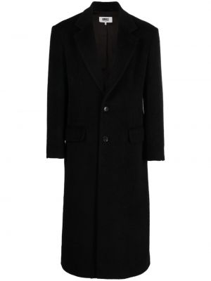 Μάλλινο παλτό mohair Mm6 Maison Margiela μαύρο