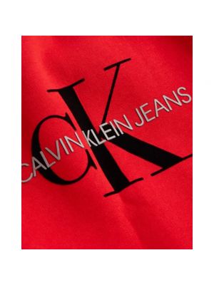 Sudadera con capucha de algodón Calvin Klein rojo