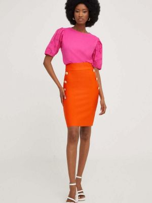 Mini sukně z polyesteru Answear Lab - oranžová