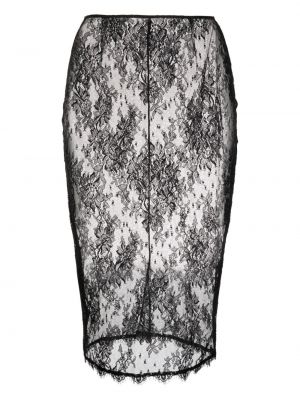 Suknja s cvjetnim printom s čipkom Kiki De Montparnasse crna