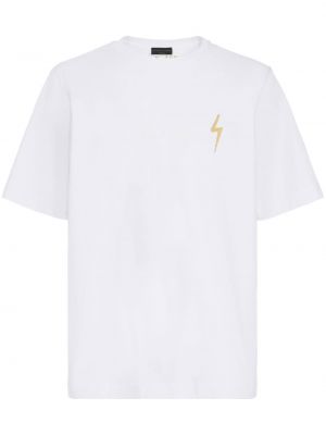 T-shirt med broderi Giuseppe Zanotti vit