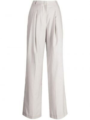 Plisirane vunene klasične hlače Low Classic siva
