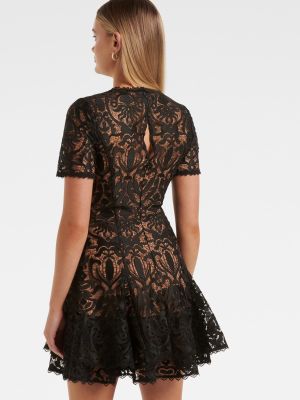Кружевное платье мини с геометрическим узором Forever New черное