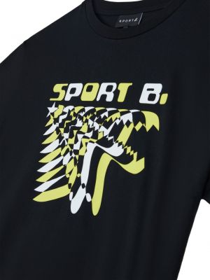 Raštuotas medvilninis sportiniai marškinėliai Sport B. By Agnès B. juoda