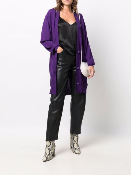 Cárdigan con escote v Versace Pre-owned violeta