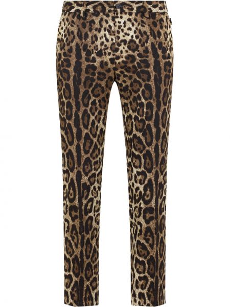Pantalones rectos leopardo Dolce & Gabbana marrón