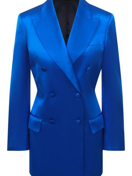 Шелковый пиджак Gucci синий