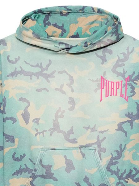 Hoodie en coton à imprimé à imprimé camouflage Purple Brand