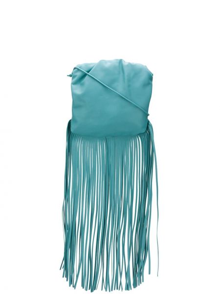 Чанта за ръка с ресни Bottega Veneta синьо