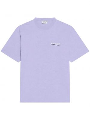 Bavlnené tričko s potlačou Balenciaga fialová