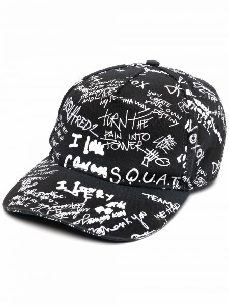 Trykt cap Dsquared2 svart