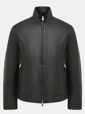 Кожаная куртка Armani Exchange черная