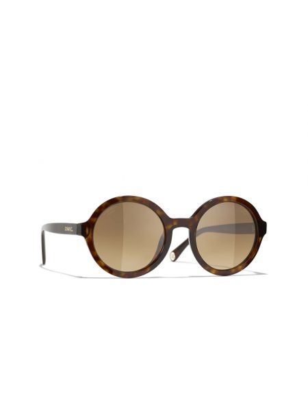 Brązowe okulary przeciwsłoneczne Chanel
