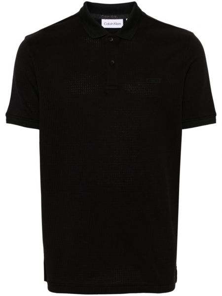 Kokvilnas polo krekls Calvin Klein melns