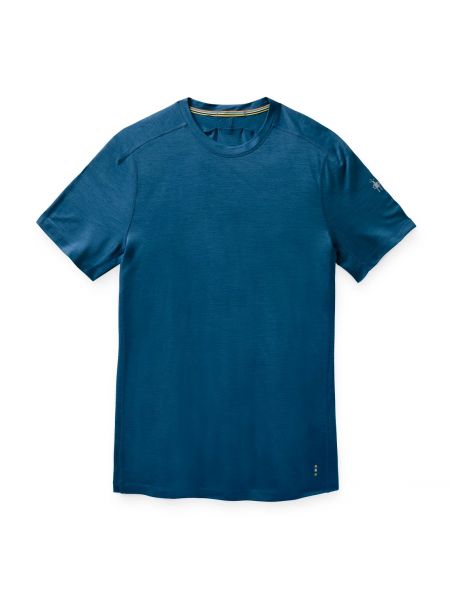 Sportinio stiliaus marškinėliai iš merino vilnos Smartwool mėlyna