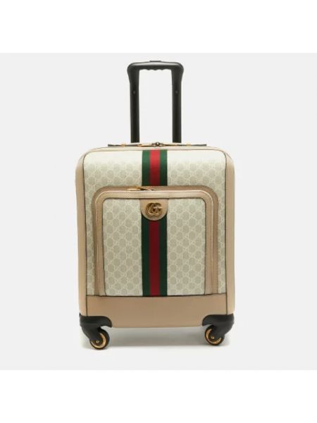 Bolsa de viaje de cuero retro Gucci Vintage beige