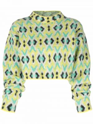 Жакардов плетен пуловер Pucci зелено