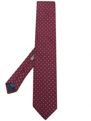 Μεταξωτή γραβάτα με κέντημα Corneliani κόκκινο