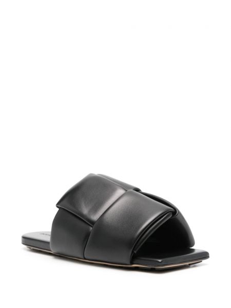 Kožené sandály bez podpatku Bottega Veneta černé