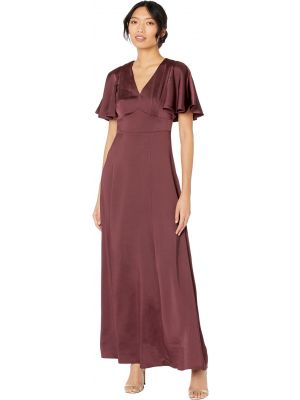 Атласное длинное платье Ted Baker фиолетовое