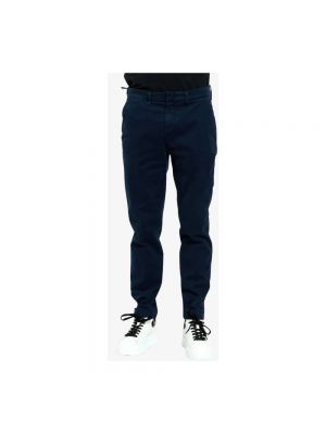 Pantalones chinos con cremallera de algodón Fay azul
