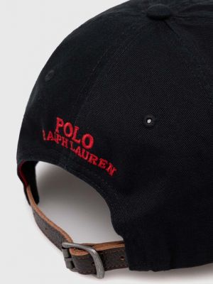 Bavlněná kšiltovka s aplikacemi Polo Ralph Lauren černá