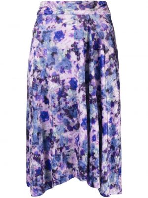 Květinové bavlněné midi sukně Isabel Marant - nachový