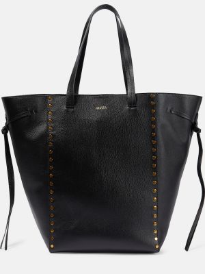 Δερμάτινη τσάντα shopper Isabel Marant μαύρο