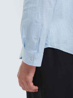 Жакардова памучна риза Miu Miu синьо