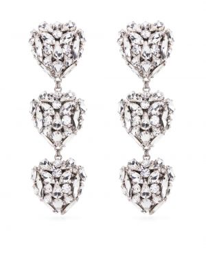 Σκουλαρίκια με πετραδάκια με μοτίβο καρδιά Alessandra Rich ασημί