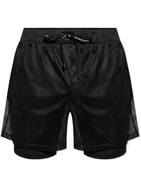 Mesh shorts Balmain schwarz